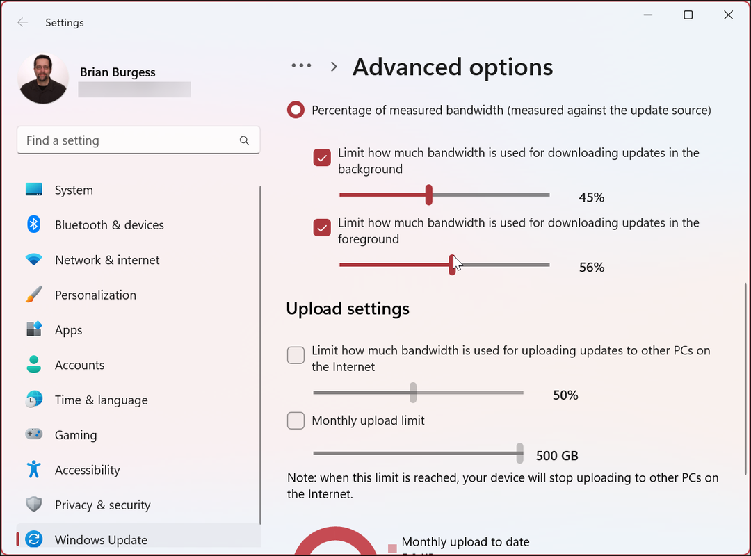 Limita la larghezza di banda per Windows 11