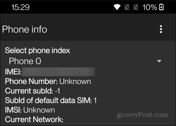 menu nascosto delle informazioni del telefono