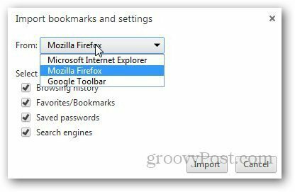 Trasferisci segnalibri Firefox 8