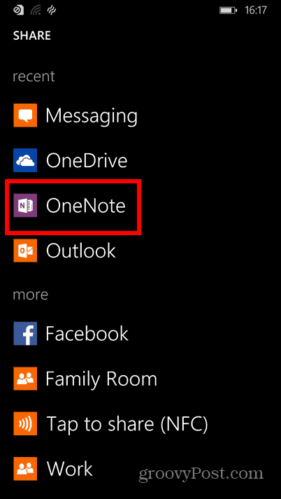 Schermate di Windows Phone 8.1 onenote