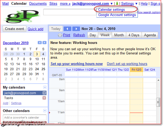 Sincronizza Google Calendar con Outlook 2010
