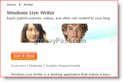 Pagina di download di Windows Live Writer 2008