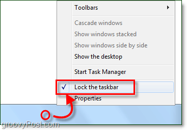 come bloccare la barra delle applicazioni in Windows 7