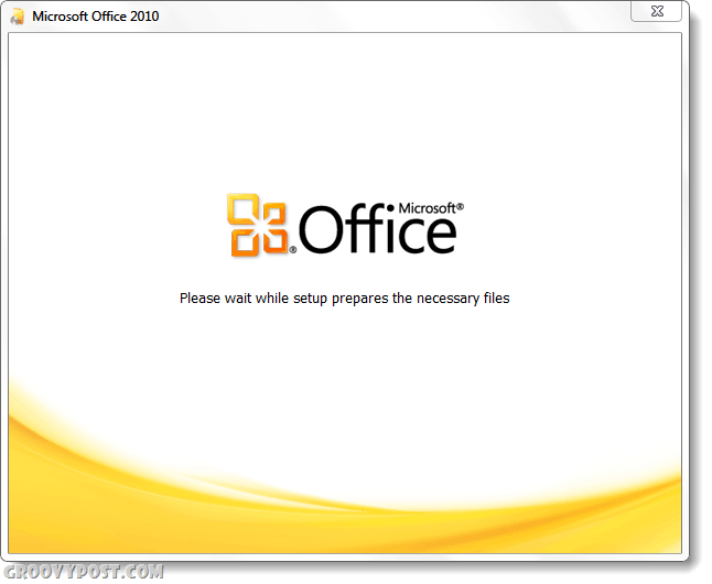 Schermata del programma di installazione di Office 2010