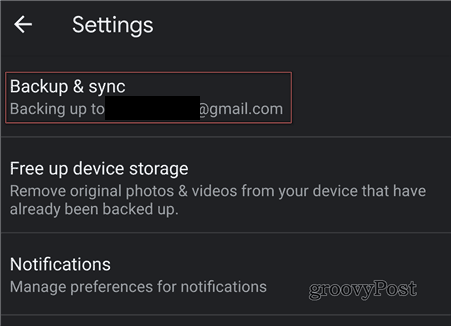Scegliere i backup e la sincronizzazione di Google Foto