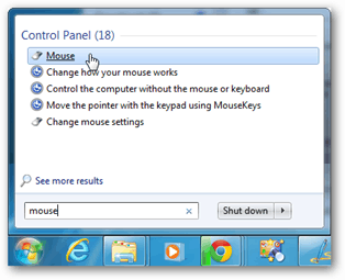impostazioni del mouse di Windows 7