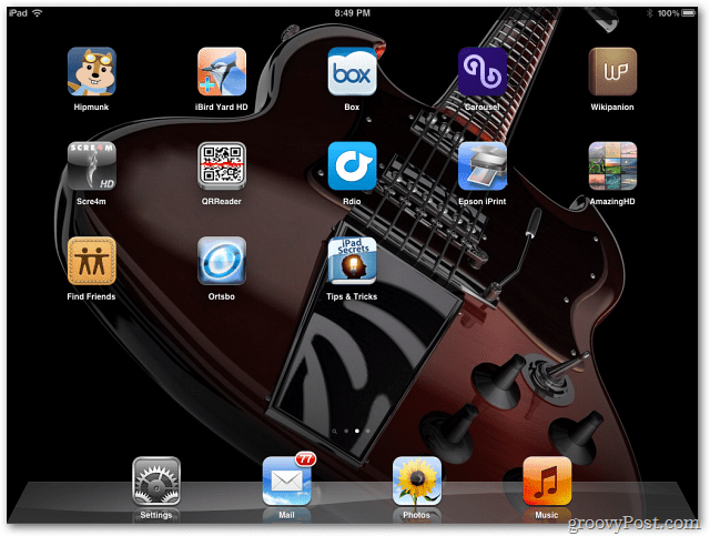 Schermata principale dell'iPad