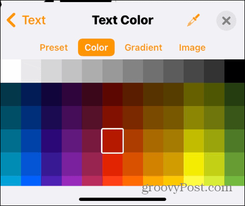 Cambia il colore del testo su iPhone