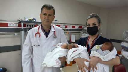 La donna di 40 anni che ha dato alla luce tre gemelli ha sorpreso i medici: 'Non è comune a questa età'