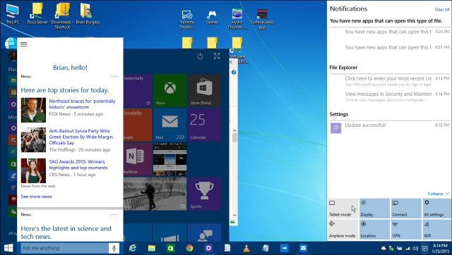 Anteprima tecnica di Windows 10