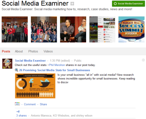 Pagine Google+ - Social Media Examiner