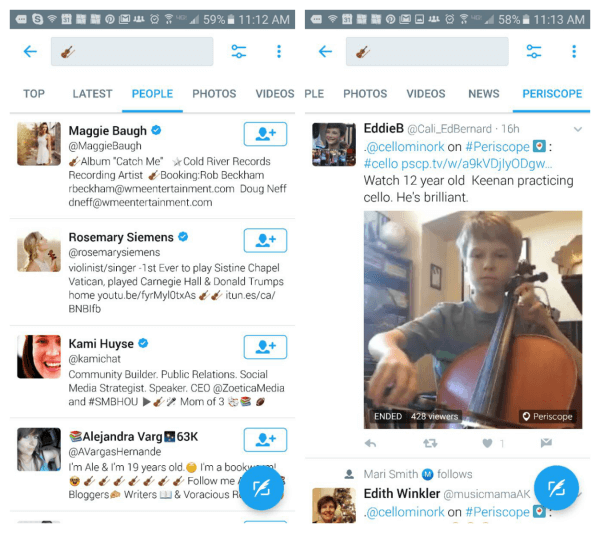 Twitter aggiunge la possibilità di cercare Twitter e Periscope usando gli emoji.