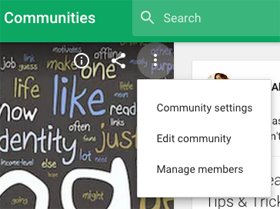 nuove impostazioni della community di Google Plus