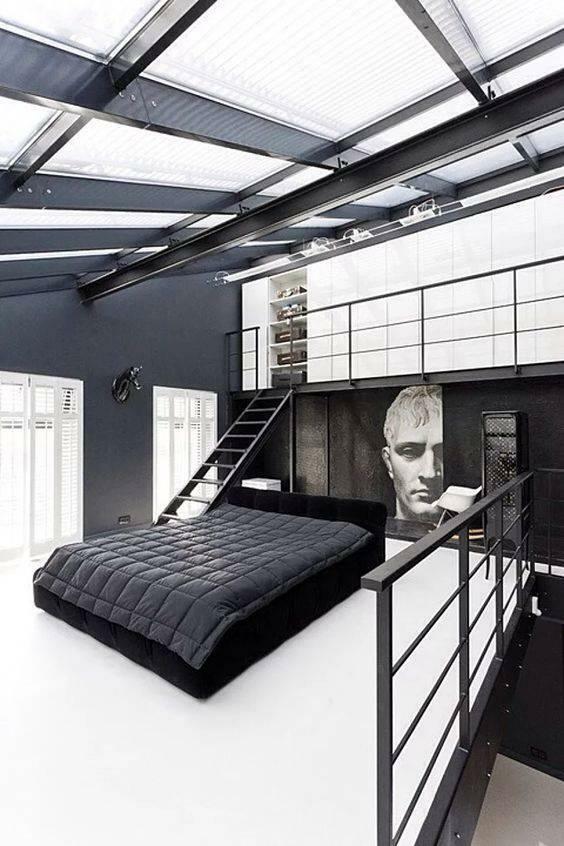 Decorazione della camera da letto in bianco e nero