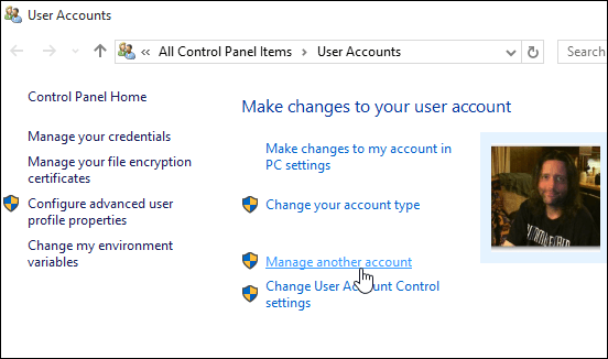 2 Gestisci un altro account Windows 10