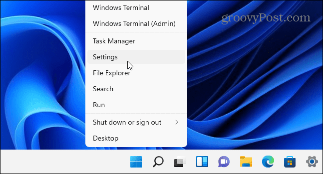 Avvia Impostazioni Windows 11