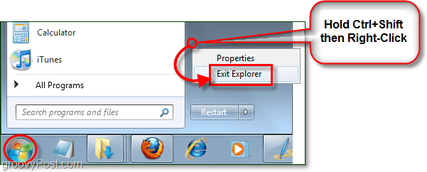 come riavviare explorer in Windows 7 senza riavviare