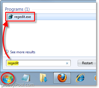 come avviare l'editor del registro di Windows 7