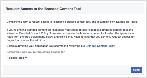 Lo strumento per i contenuti con marchio di Facebook richiede l'accesso