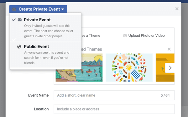 Gli eventi di Facebook offrono alla tua azienda un modo per includere fan, follower e clienti in un webinar, il lancio di un prodotto, un'inaugurazione o altre celebrazioni.