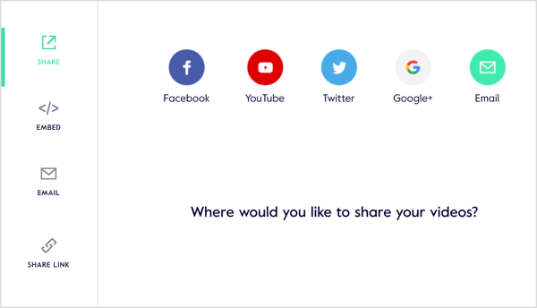 Condividi il tuo video sui social media, genera un link condivisibile, invialo via email o incorporalo nel tuo sito web.