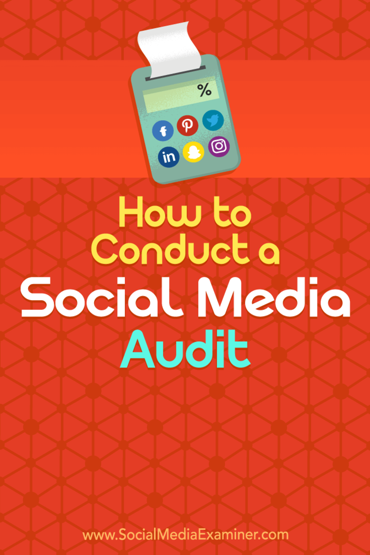 Come condurre un audit sui social media di Ana Gotter su Social Media Examiner.