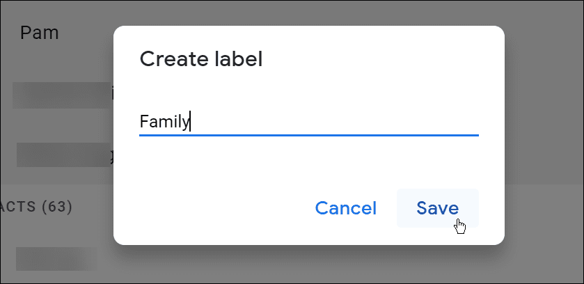 etichetta del nome per l'e-mail di gruppo Gmail