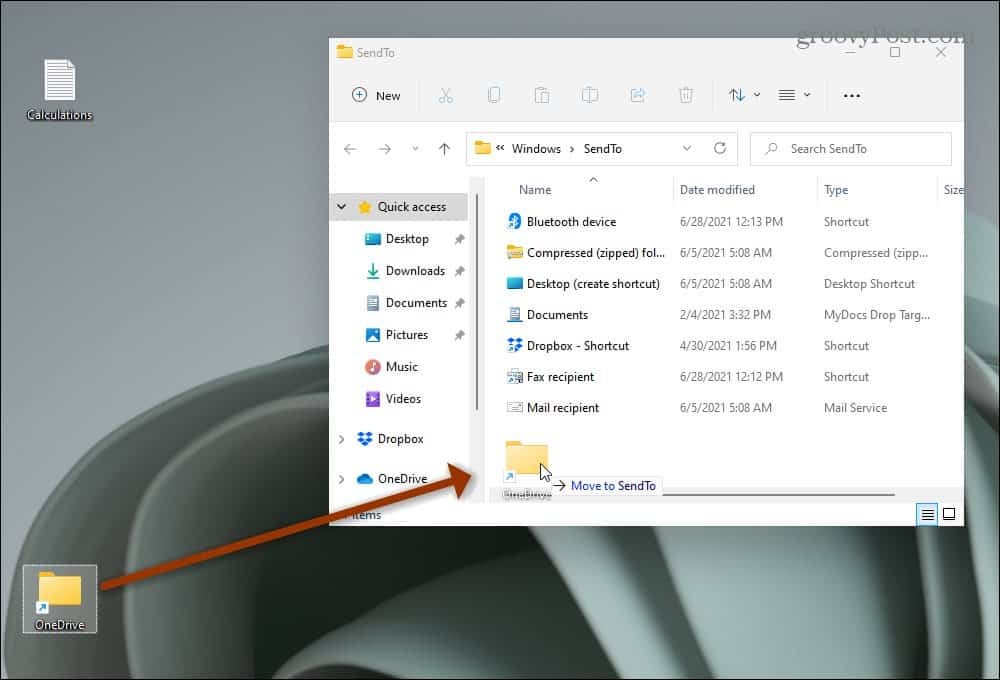 Come aggiungere elementi al menu Invia al menu di Windows 11