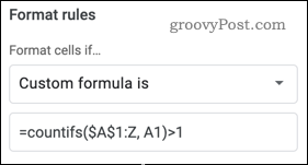 Una formula COUNTIFS in Fogli Google