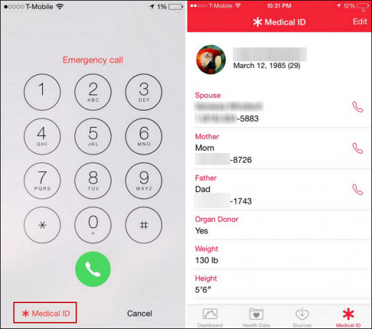Suggerimento iOS 8: utilizzare il telefono come ID medico