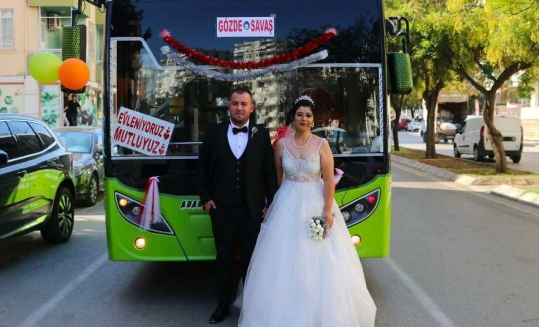 L'autobus che ha usato è diventato un'auto da sposa! La coppia ha fatto un giro della città insieme