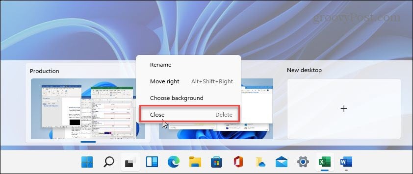 Chiudi desktop virtuale Windows 11