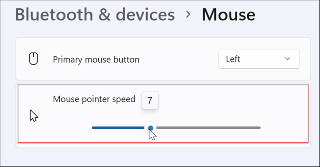 velocità del puntatore del mouse