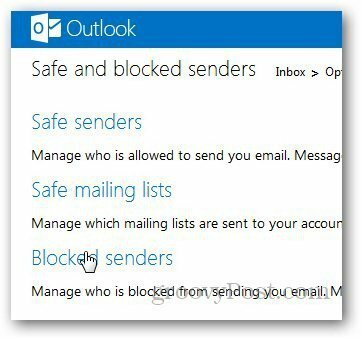 Elenco di Outlook bloccato 3