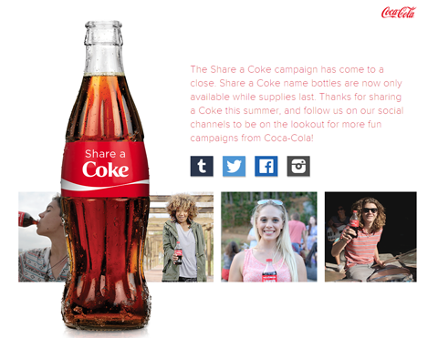 coca-cola condivide un'immagine della campagna della coca cola