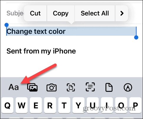 Cambia il colore del testo su iPhone