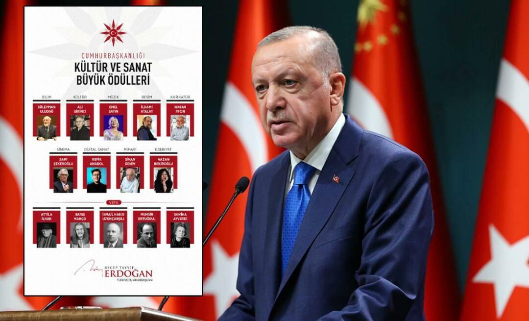 Il presidente Erdoğan ha condiviso i vincitori del "Gran Premio presidenziale per la cultura e le arti 2023"