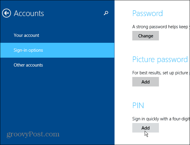 Opzioni di accesso a Windows