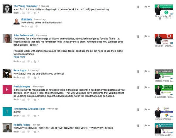Le nuove funzionalità di commento di YouTube consentono un thread di conversazione più dinamico sui video.
