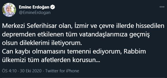 emine erdoğan condivisione del terremoto