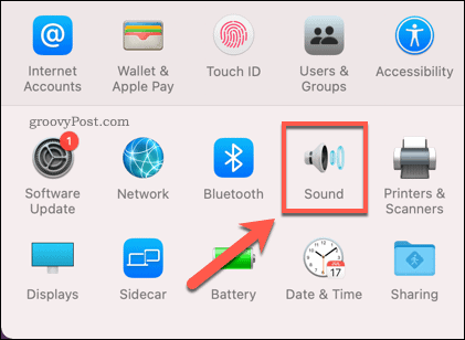 Apertura del menu Opzioni audio su Mac