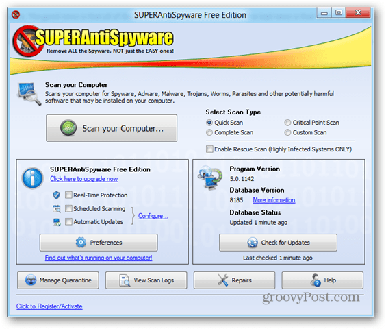 SuperAntiSpyware è un'utilità Awsome Anti-Malware