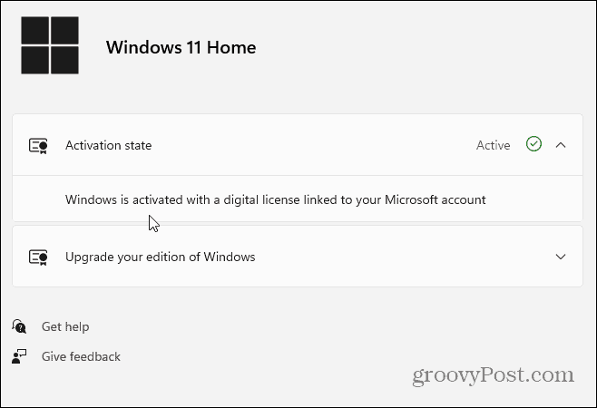 Stato di attivazione Windows 11