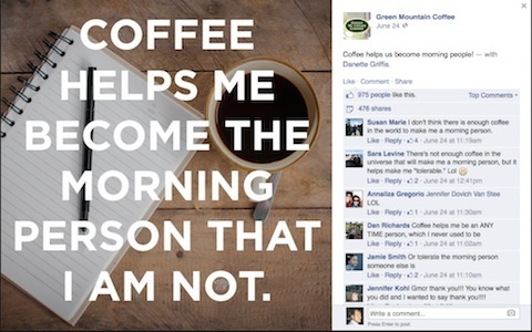immagine instagram caffè di montagna verde