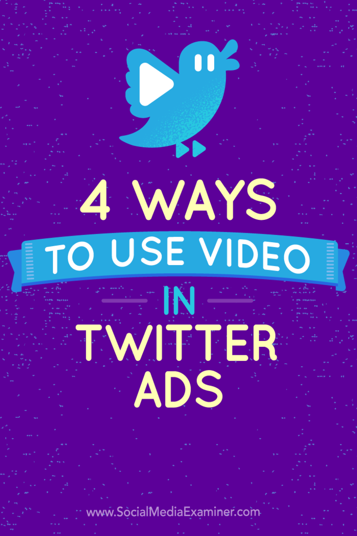 Suggerimenti su quattro modi per utilizzare gli annunci video di Twitter.