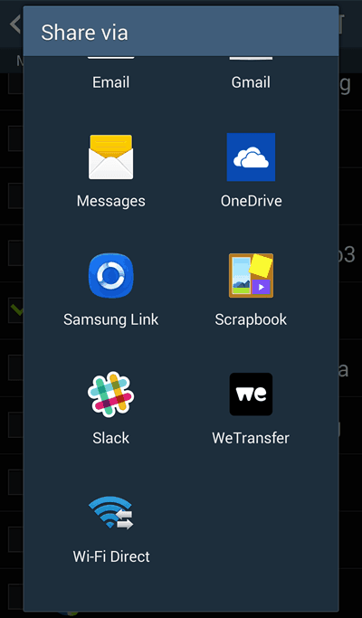 WeTransfer condividi Android