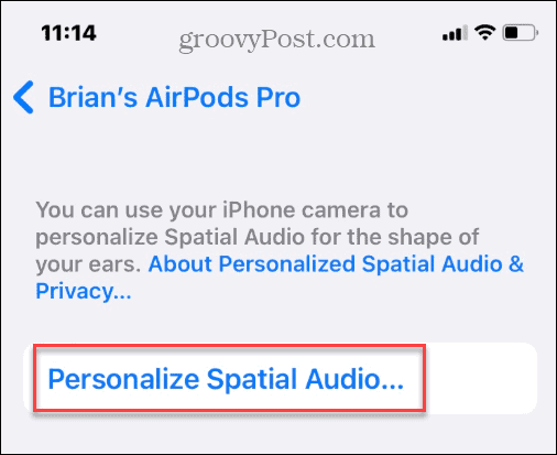 Usa l'audio spaziale su Apple AirPods
