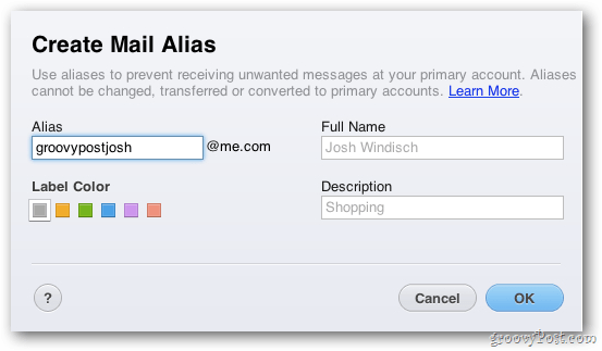 Crea alias di posta