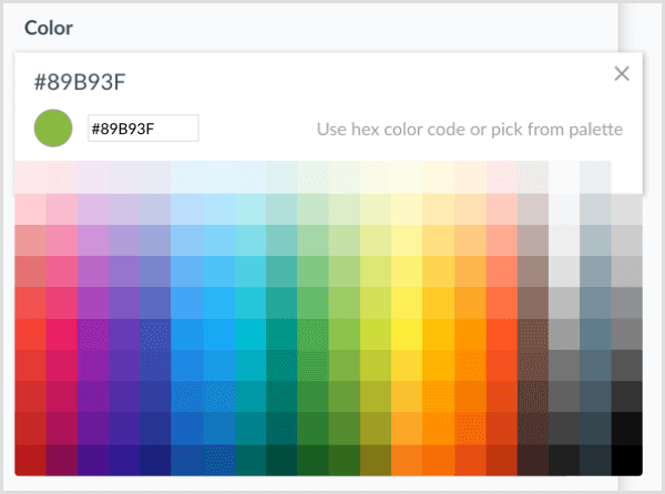 ManyChat seleziona il colore