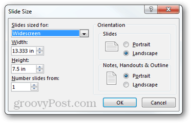 impostazione della pagina powerpoint 2013 opzioni proporzioni orientamento dimensione